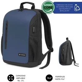 Subblim Mochila SUBBP-5NXAP02 Xpand Air Padding para Portátil 15.6", Protección 360°, 21L Expandible, USB-C, Azul, Unisex